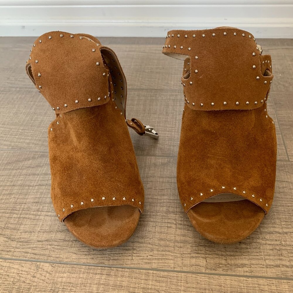 Guess peep toe block heels size 8
